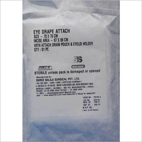 Eye Drape Patch - 100% Cotton, 70x70 Cm , Blue, Disposable, Non-woven Style, Designed For Optimal Protection During Surgical Procedures