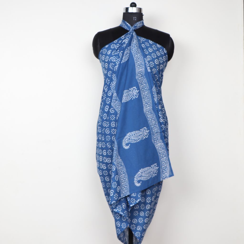 All Color Beautiful Indigo Block Printed Sarong