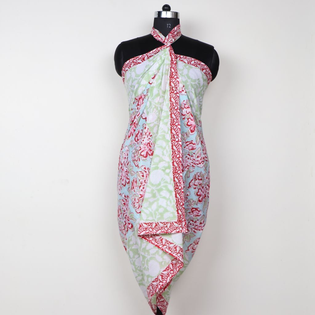 All Color Handmade Designers Patti Block Print Sarong