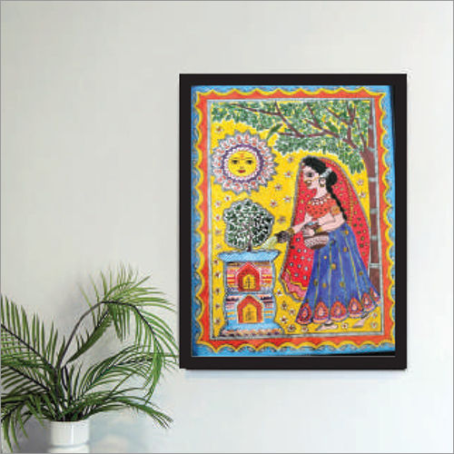 Black Ideal Women Madhubani Painting