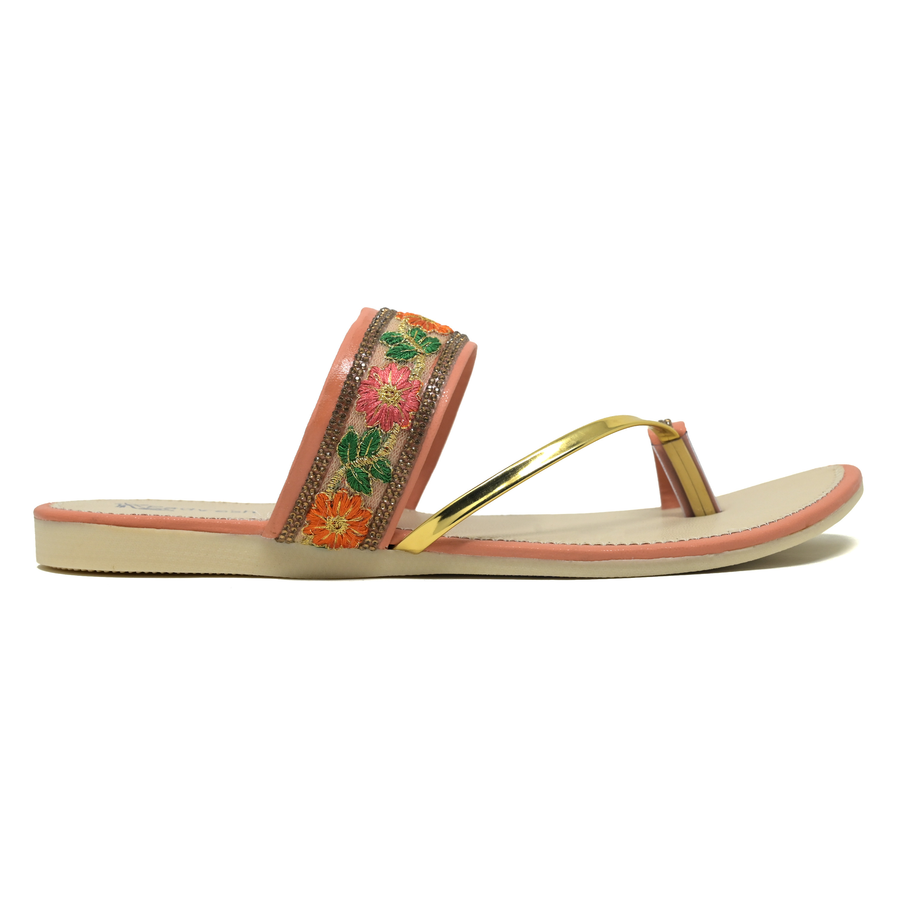Designer Slipper - Synthetic Material, Flat Platform Heel, Pink Color | Anti-slip Sole, Easy To Clean, Perfect For Casual & Party Occasions