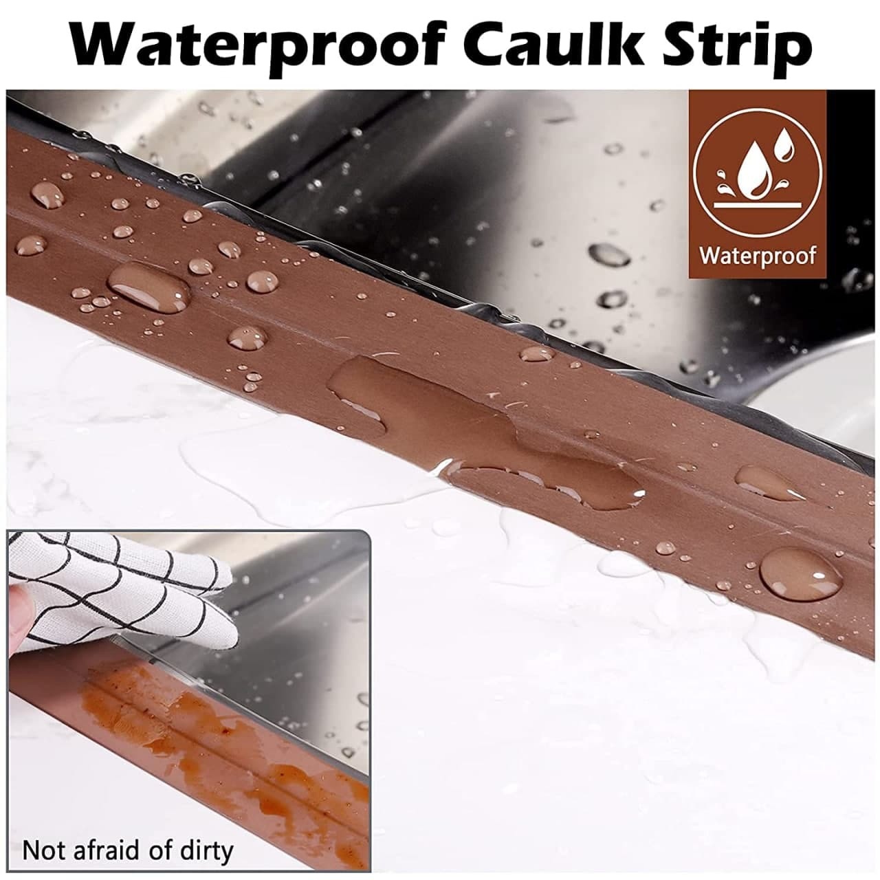 3.8 Cm X3.2 Meter Waterproof Seal Strip Self Adhesive Sealer Tape Bath