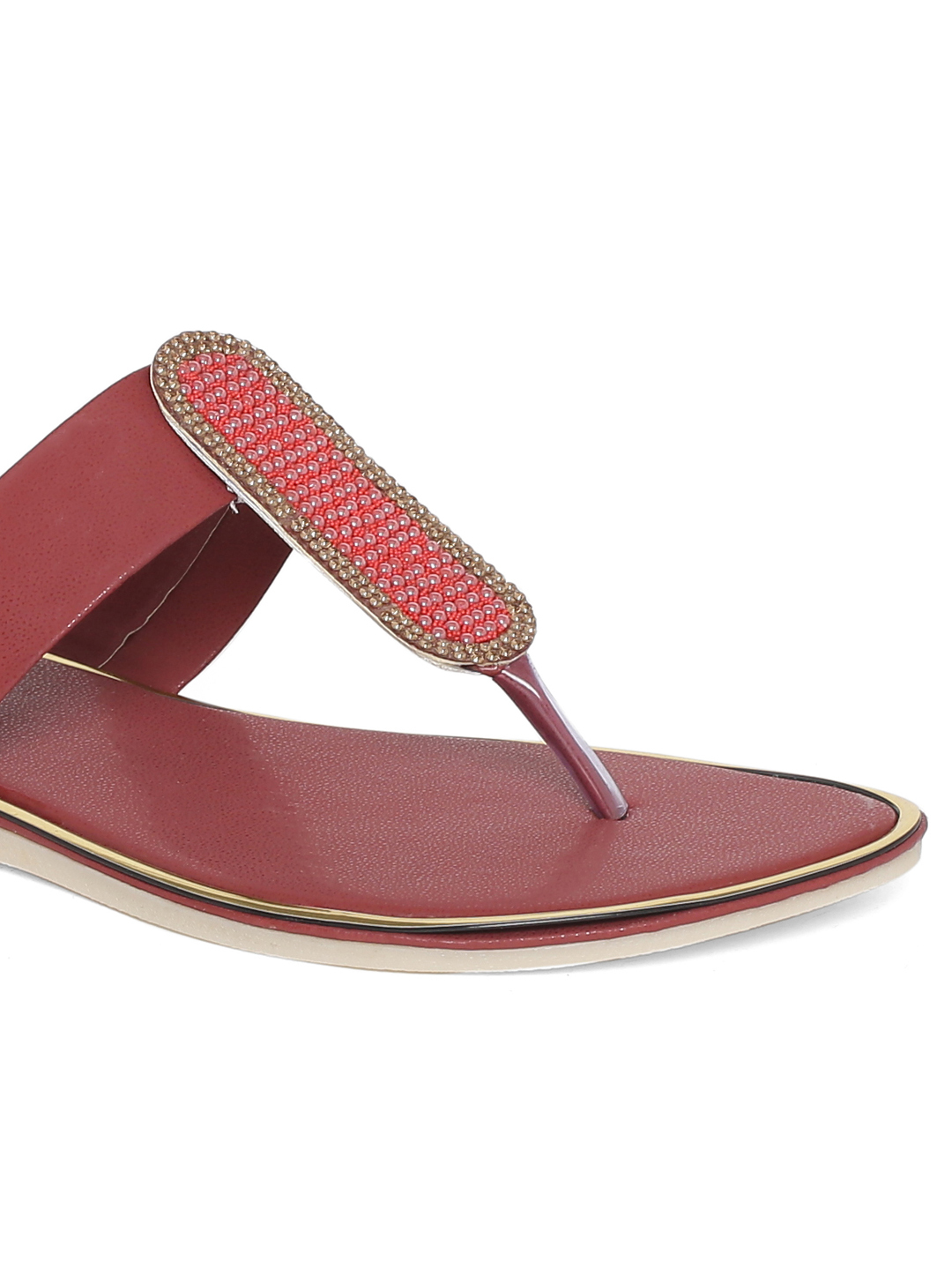 Maroon Ladies Fancy Slipper