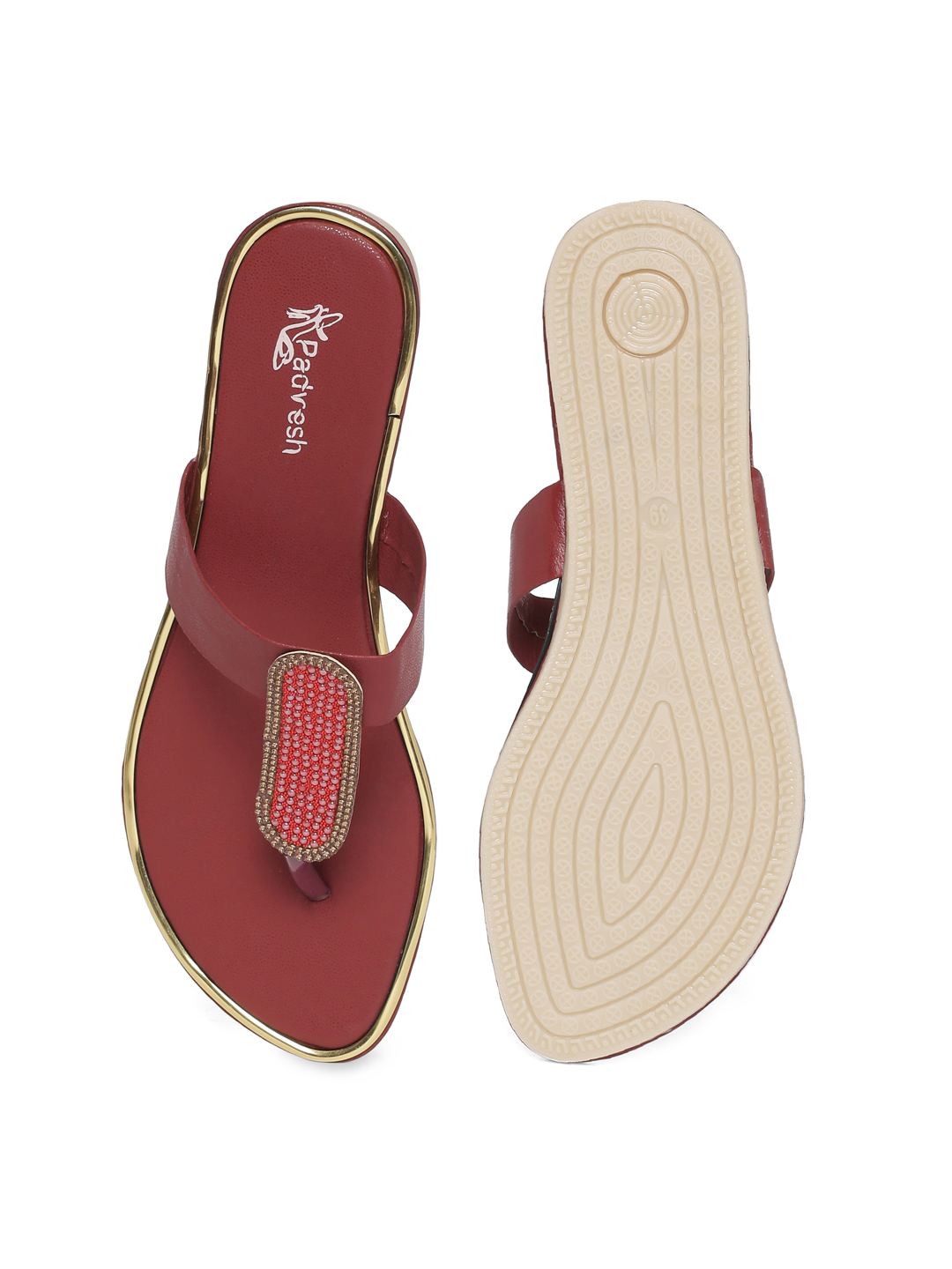 Maroon Ladies Fancy Slipper