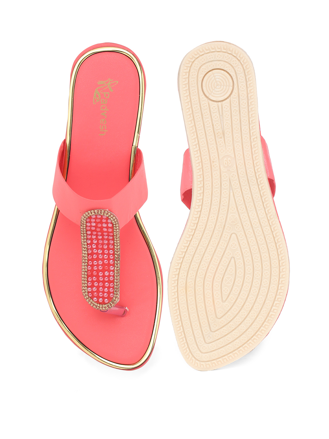 Ladies Fancy Slipper - Synthetic Material, Flat Platform Heel, Pink Color | Easy Wipe, Anti-slip, Soft Comfort, Ideal For Casual And Party Occasions