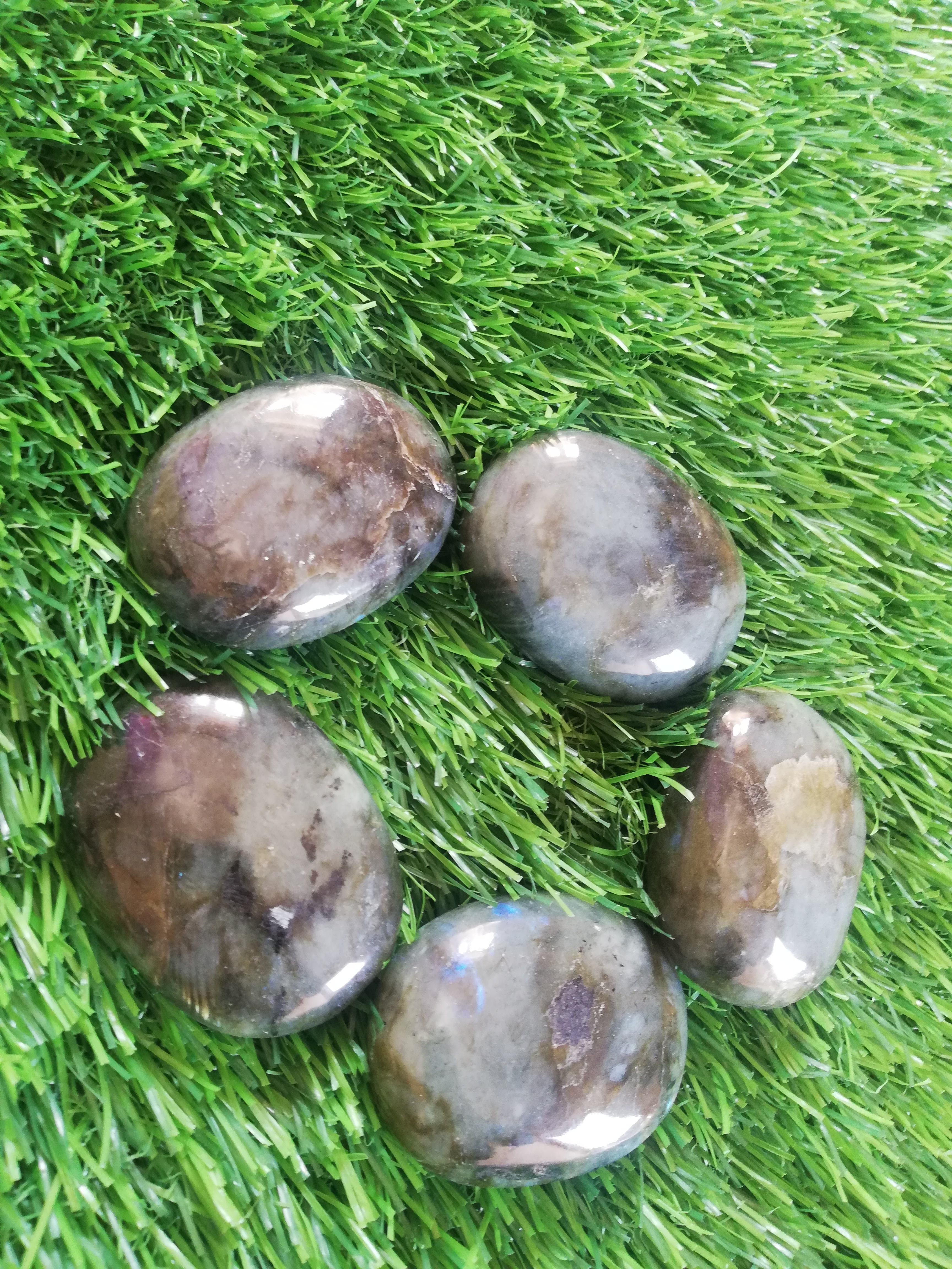 Massager Stone - Agate, 80mm Oval Cut, Natural Color, 200 Grams | Features Smooth Surface Polish, Unique Decorative Pattern, Relaxation Gift