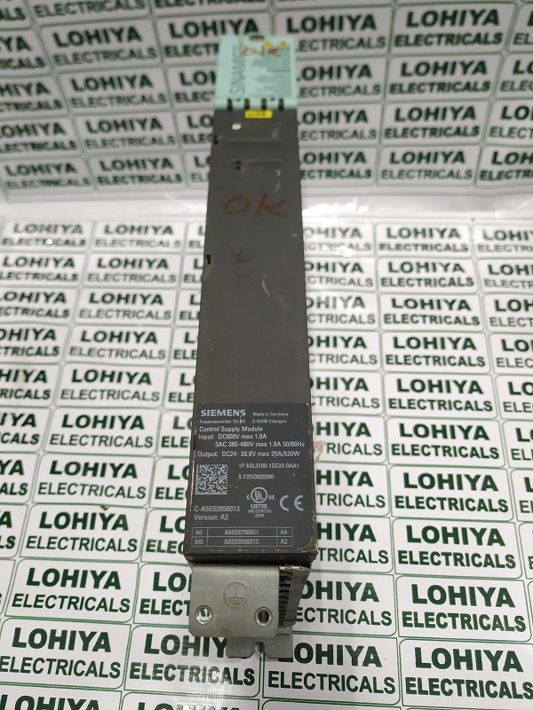 Siemens Sinamics 6sl3100-1de22-0aa1 Control Supply Module