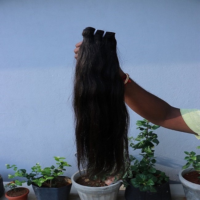 Straight Weft Hair - Remy Human Hair, 6 To 40 Inches Length, Natural Black And Brown Colors | Straight Texture, Easy To Fix And Remove, Ideal For Weaving, 2+ Years Warranty