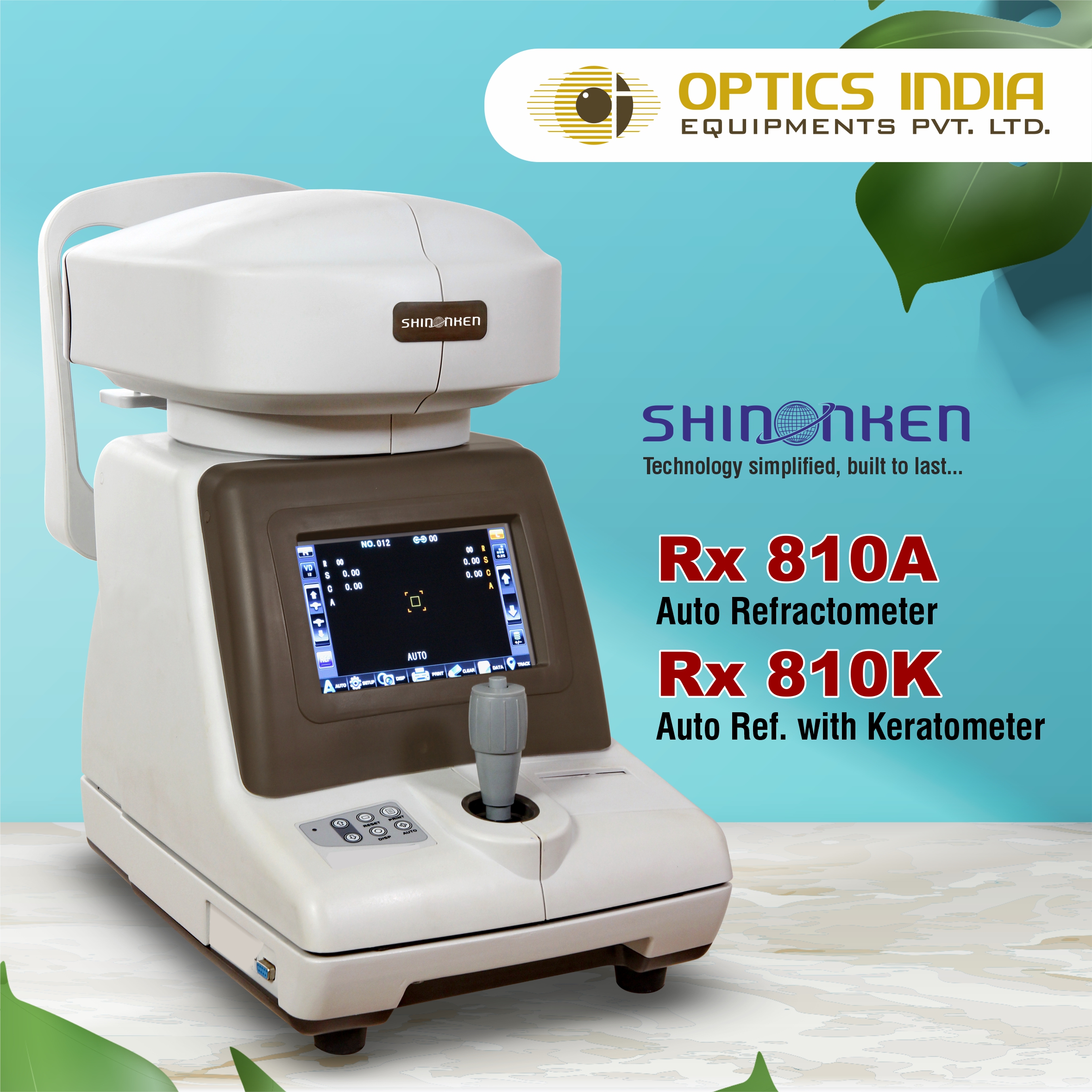 Shinonken Rx 810A Auto Refractometer - Color: White