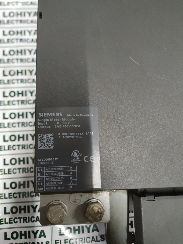 Siemens Sinamics 6sl3120-1te31-3aa3 Singal Motor Module