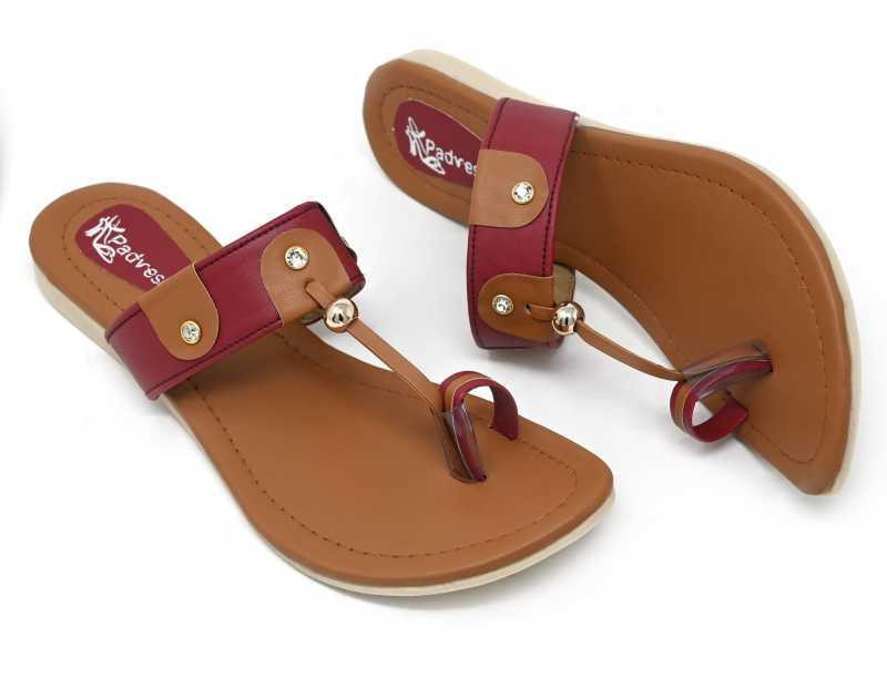 Maroon Ladies Flat Slippers