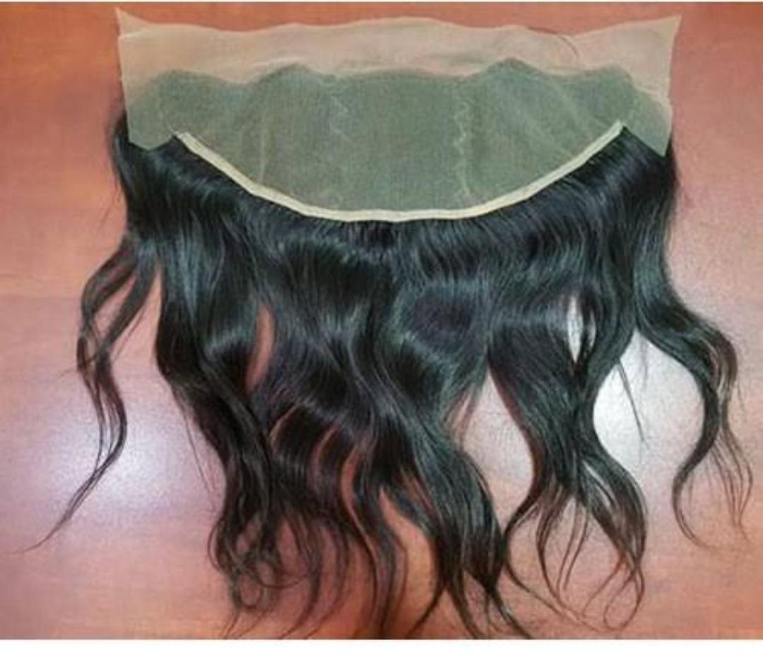 Natural Colour Black And Brown Curly Hair Frontal