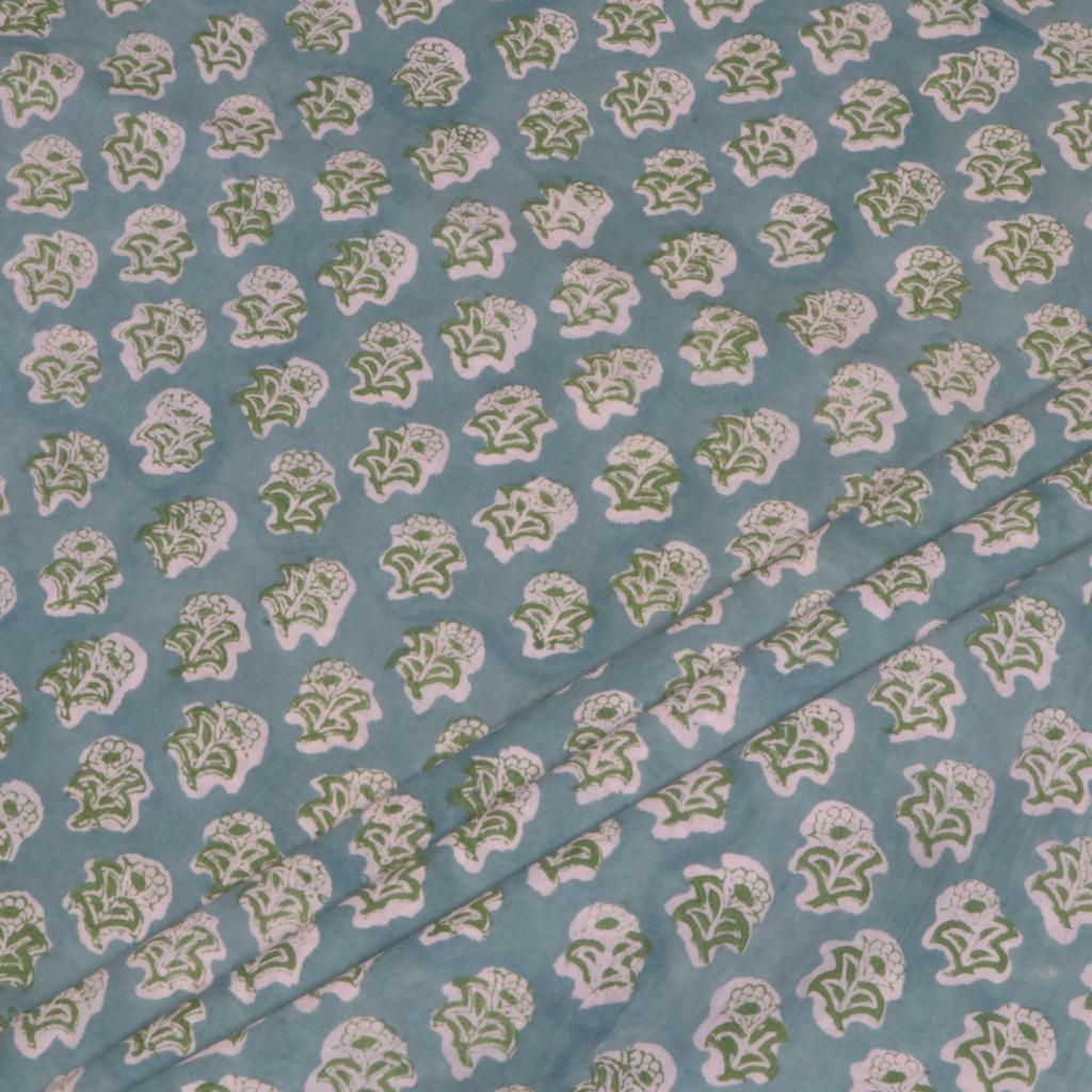 Beautiful Colorful Hand Block Print Fabric - Cotton, 44x98 | Exceptionally Soft, Washable, Printed Texture, Versatile For Dress Making And Crafting