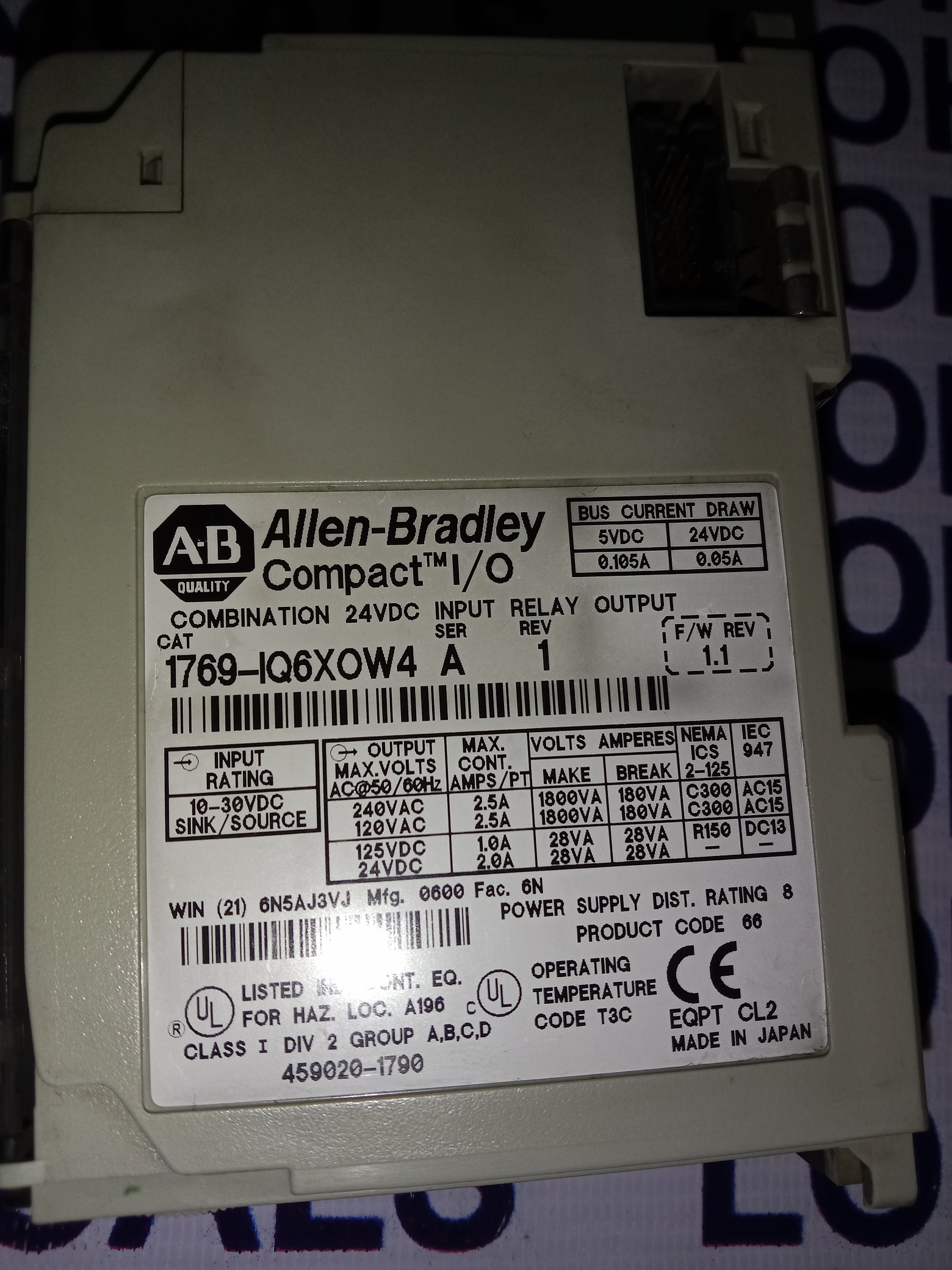Aalen Beadley Output Module 1769-iq6x0w4
