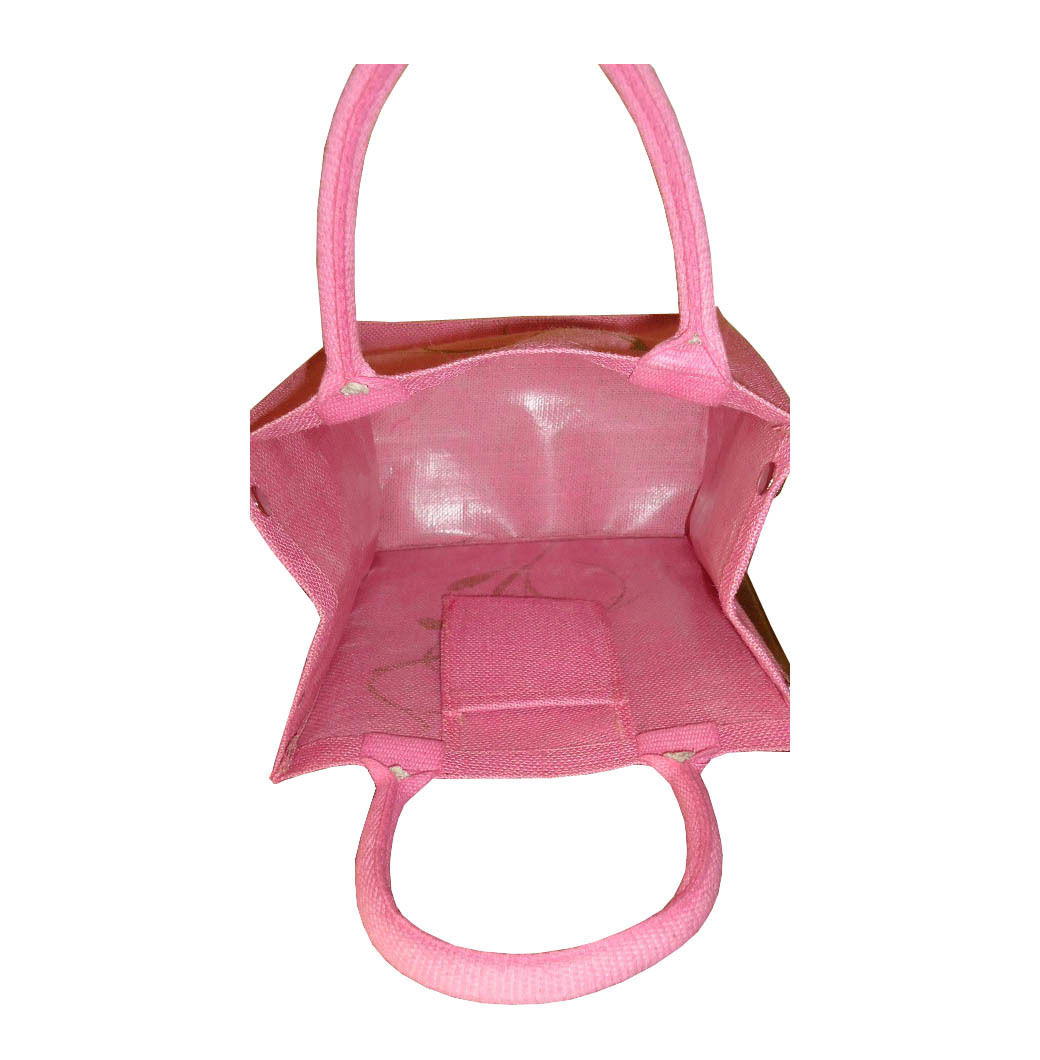 Available In All Color Pp Laminated Jute Bag With Metal Press Button On Side Gusset