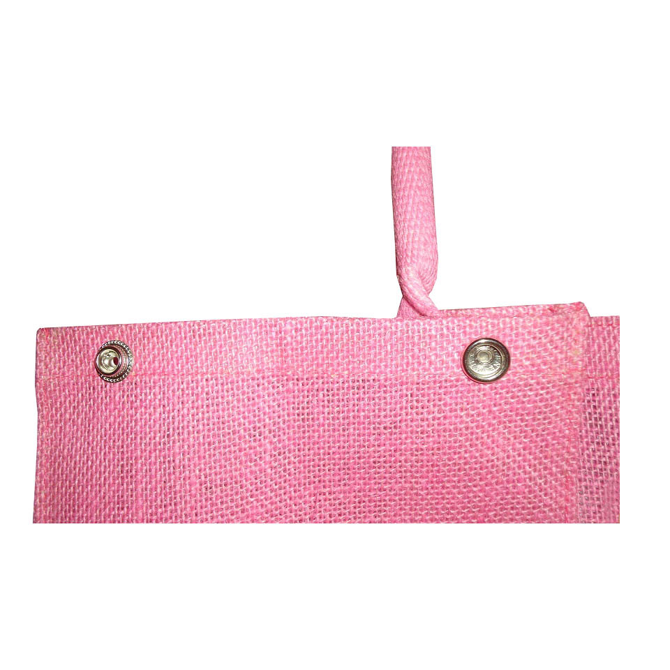Available In All Color Pp Laminated Jute Bag With Metal Press Button On Side Gusset