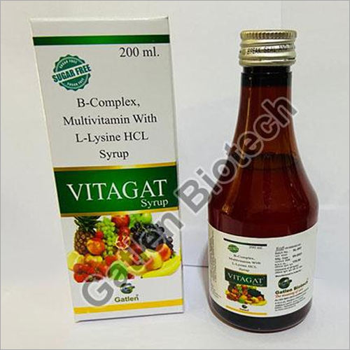 B Complex Multivitamin With L Lysine HCL - 200 ml Liquid Syrup | Supports Vitamin Deficiency Treatment, Dosage as Suggested, Store in Cool Dry Place