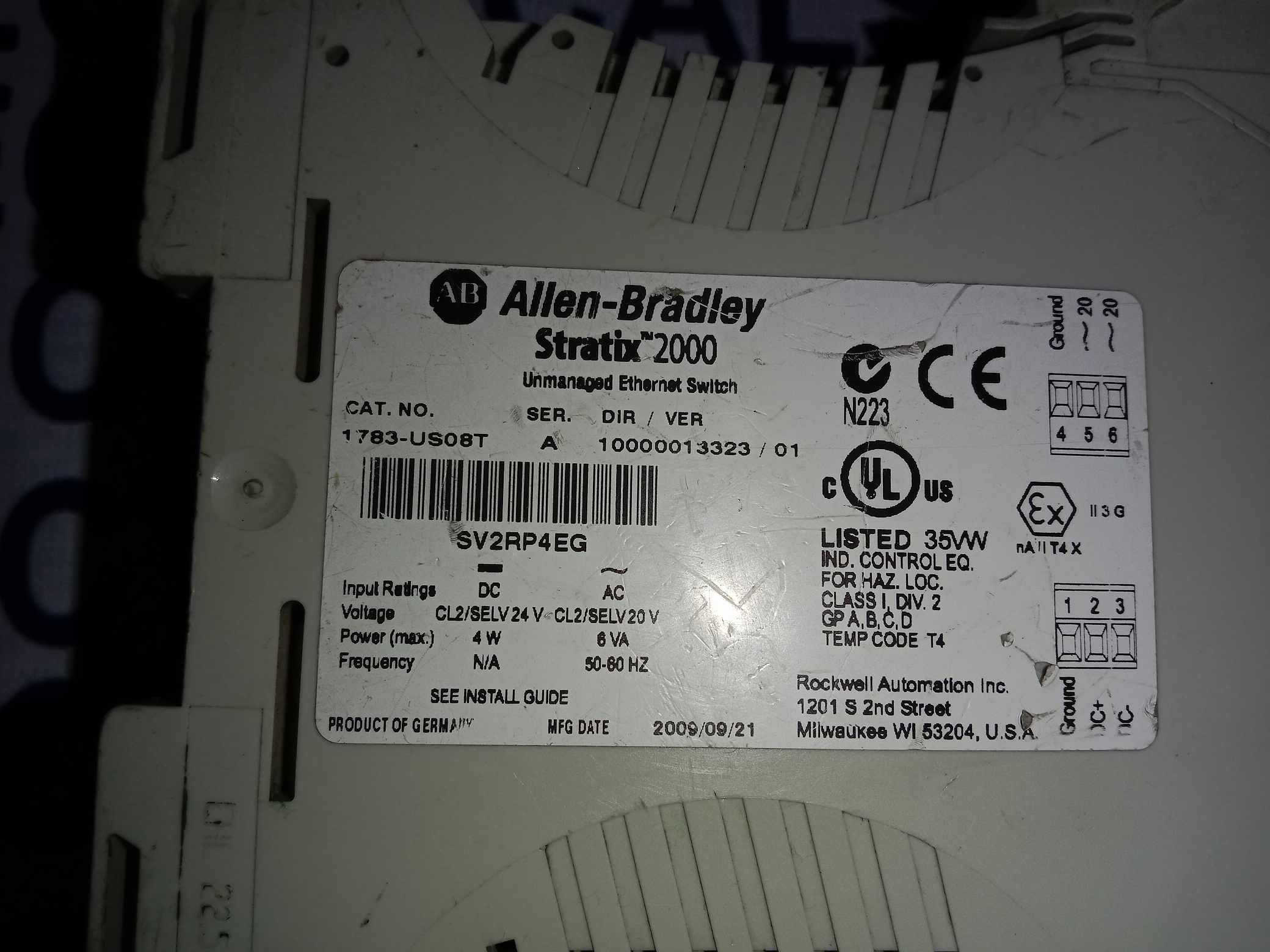 Allen Bradley Ethernet Switch 1783-us08t