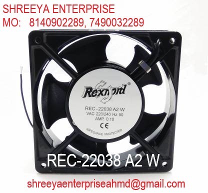 Rexnord Panel Fan - 120x120x38mm, Black | Industrial Automation, Energy Efficient, IP55 Protection Level, 1kWh Energy Consumption, 230V Rated Voltage, 50Hz Frequency, 1-Year Warranty, 300g Weight