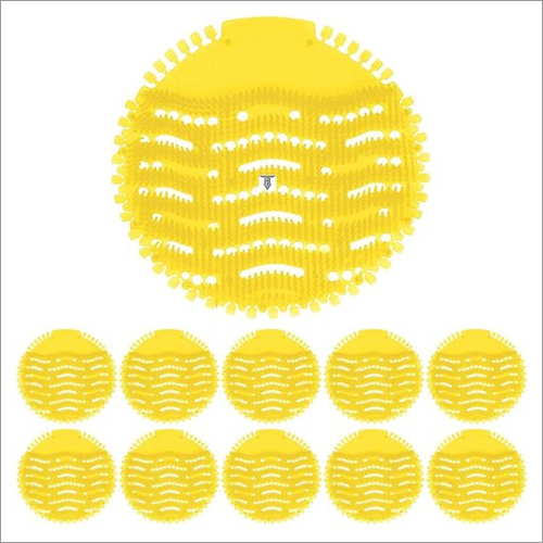 पीला प्लास्टिक यूरिनल स्क्रीन मैट