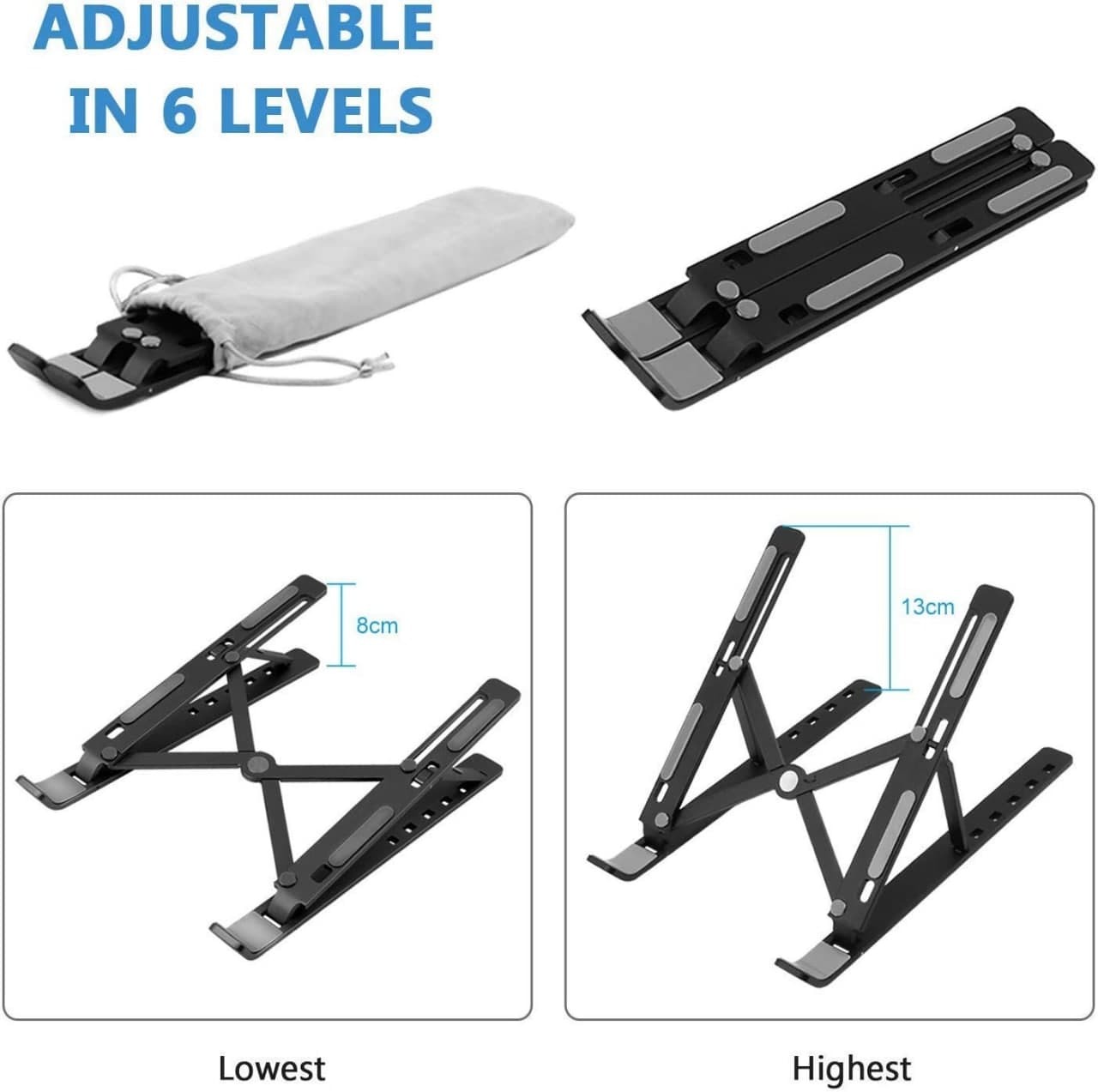 Plastic Laptop Stand - Lightweight Durable Design | Ergonomic Adjustable Height, Non-slip Surface