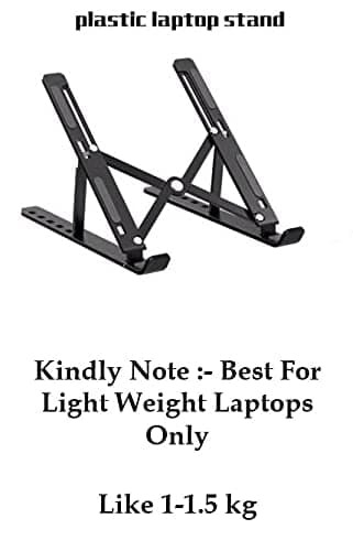 Plastic Laptop Stand - Lightweight Durable Design | Ergonomic Adjustable Height, Non-slip Surface