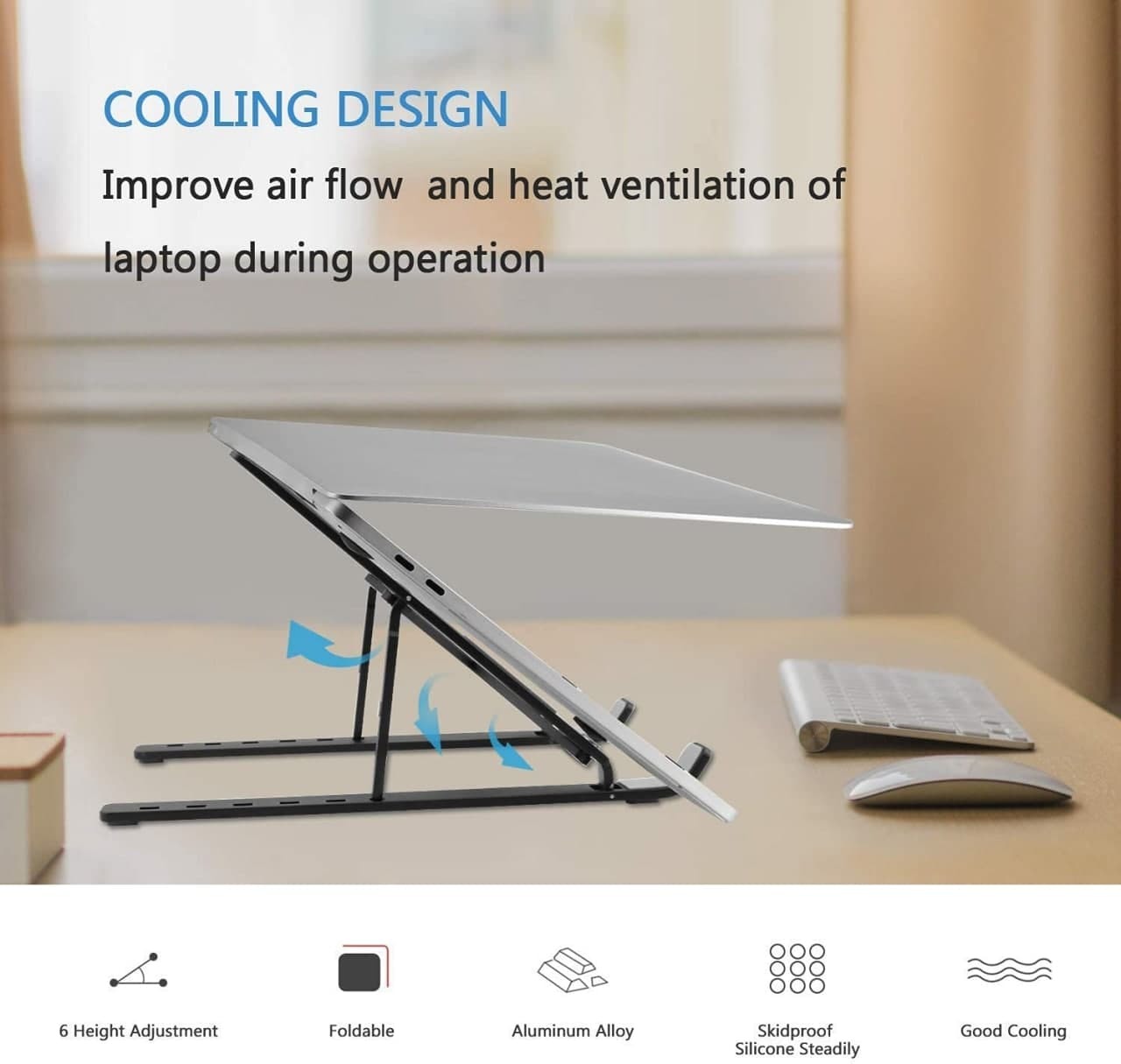 Plastic Laptop Stand - Lightweight Durable Design | Ergonomic Adjustable Height, Non-slip Surface