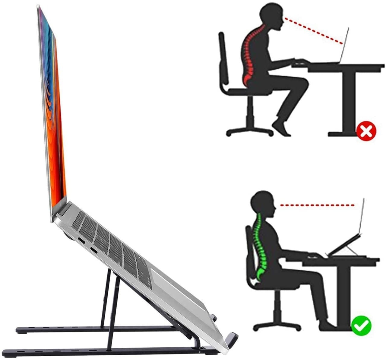Plastic Laptop Stand - Lightweight Durable Design | Ergonomic Adjustable Height, Non-slip Surface