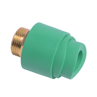 Weld In Saddle Male - Polypropylene Random (PP-R) 63-75-90x1/2", 63-75-90x3/4", 110-125-160x1/2", 110-125-160x3/4" , Green Color, Brass Material, 10-Year Warranty, Socket Joint Connection