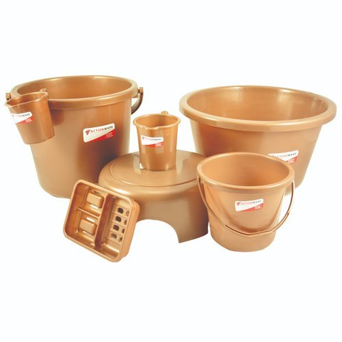 Golden 7 Pcs Plastic Bathroom Set