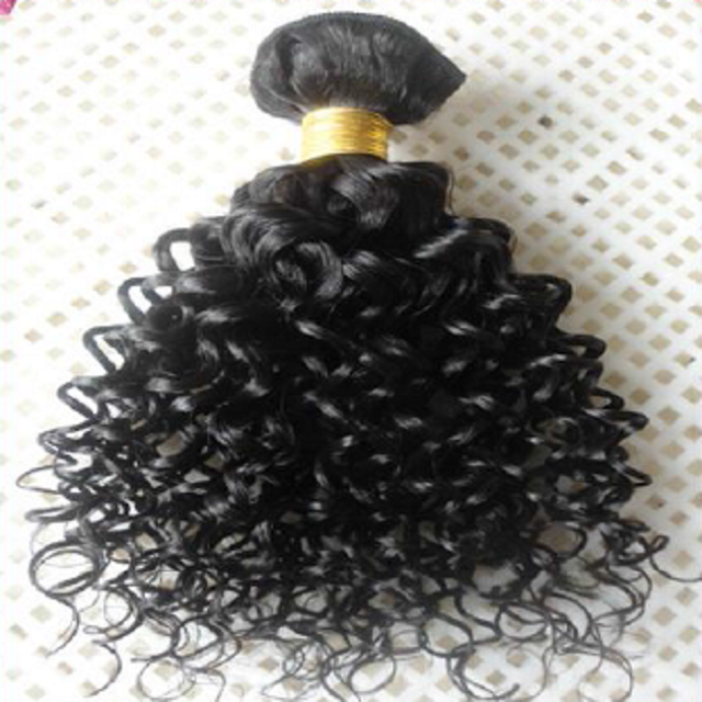 Natural Colour Black And Brown Machine Weft Deep Curly