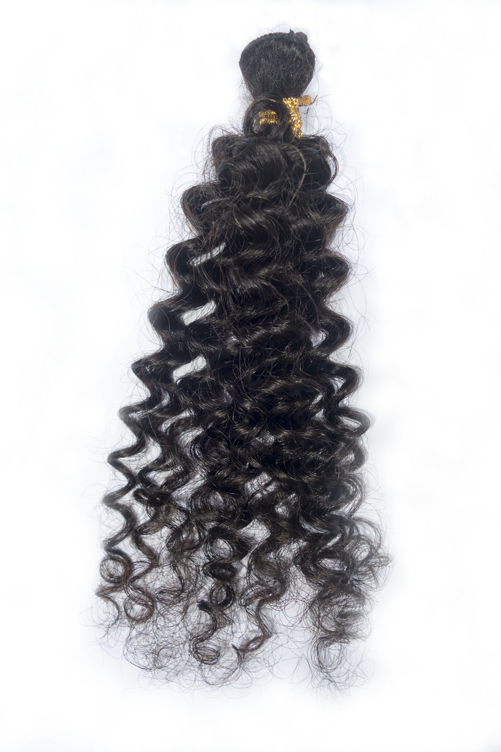 Natural Colour Black And Brown Machine Weft Deep Curly