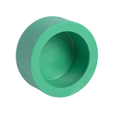 PPR End Cap - PP-R 100 Material, Socket Joint Connection, 20-125mm Outer Diameter | Green Color, 10 Year Warranty, EN ISO 15874 Standards, Ideal for Drinking Water and Chemical Transport