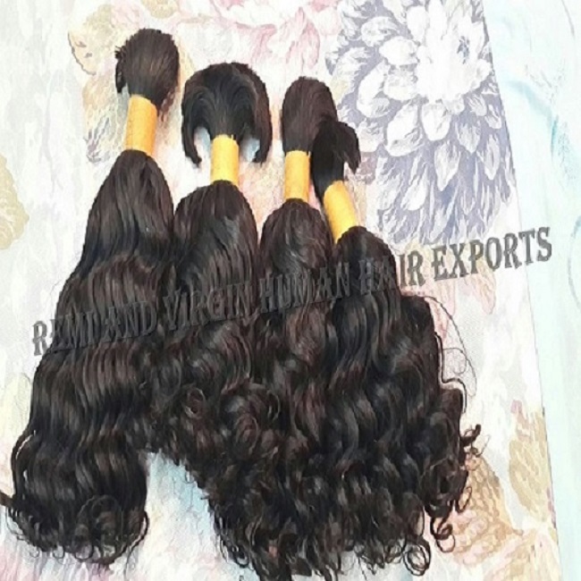 Natural Colour Black And Brown Bulk Human Hair