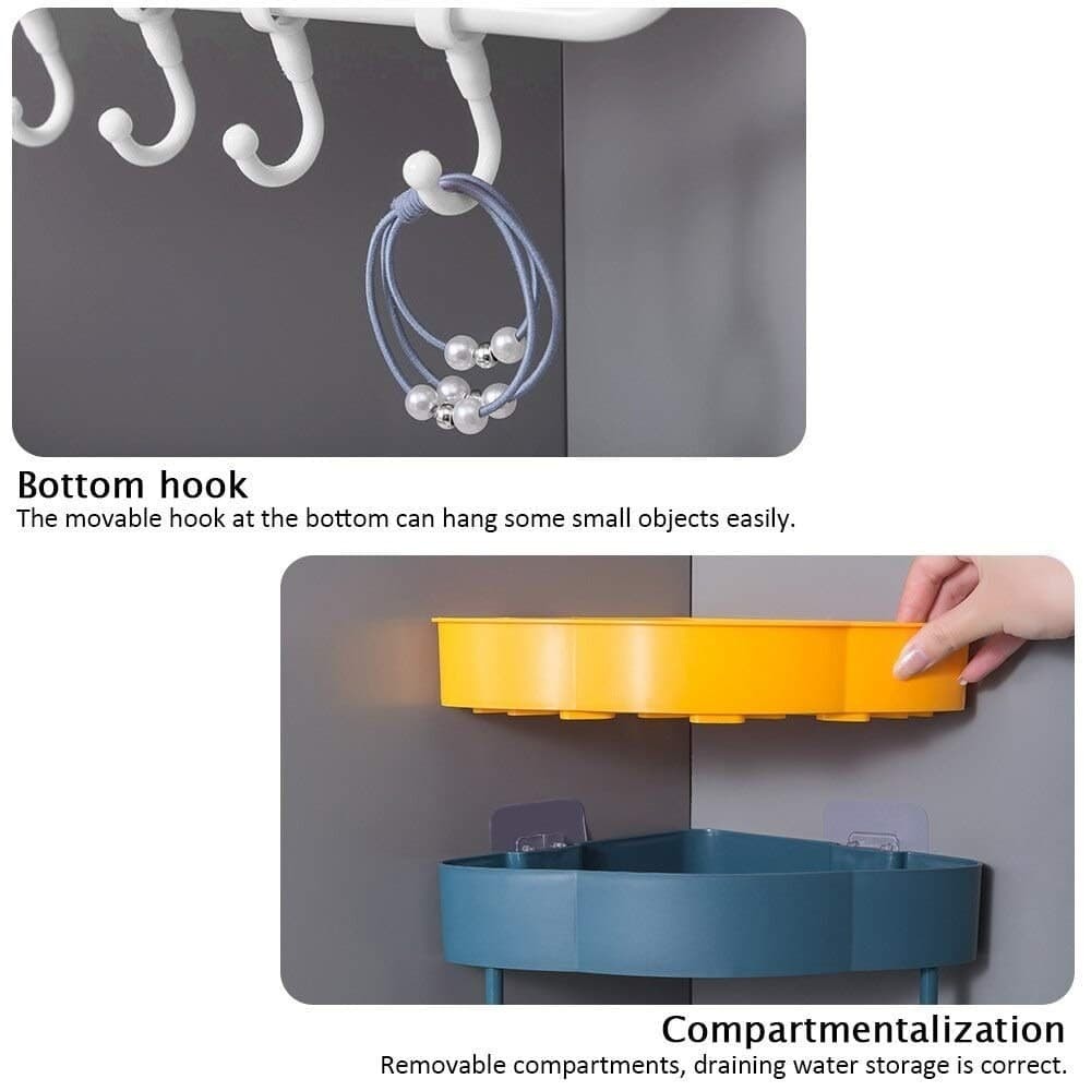 Plastic Multipurpose Drain Magic Sticker Shower Shelf Towel Holder