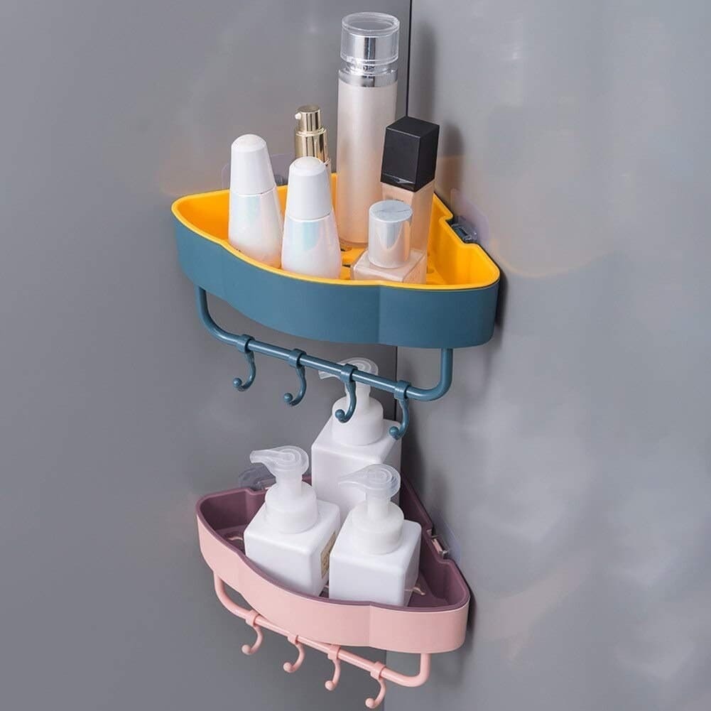 Plastic Multipurpose Drain Magic Sticker Shower Shelf Towel Holder