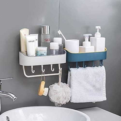 Multipurpose Plastic Kitchen Bathroom Shelf Wall Storage