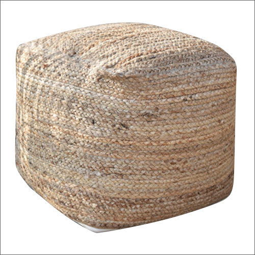 Jute Knitted Pouf
