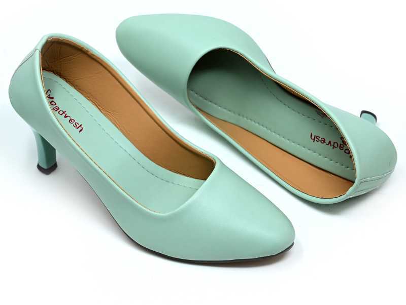 Ladies Bally Sandals Synthetic Material, Mid Heels, Sea Green