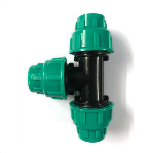 MDPE Compression Tee - MDPE Material, Female Connection, Blue Color | Versatile Pipe Connector for Efficient Fluid Transfer