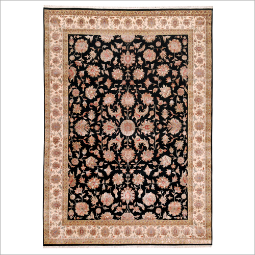 Dc-15 Black Kashan Wool Silk Carpet - Advantage: Easy To Clean