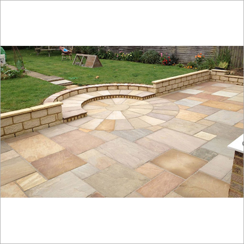 Buff Brown Sandstone Paving Slabs Size: Standard
