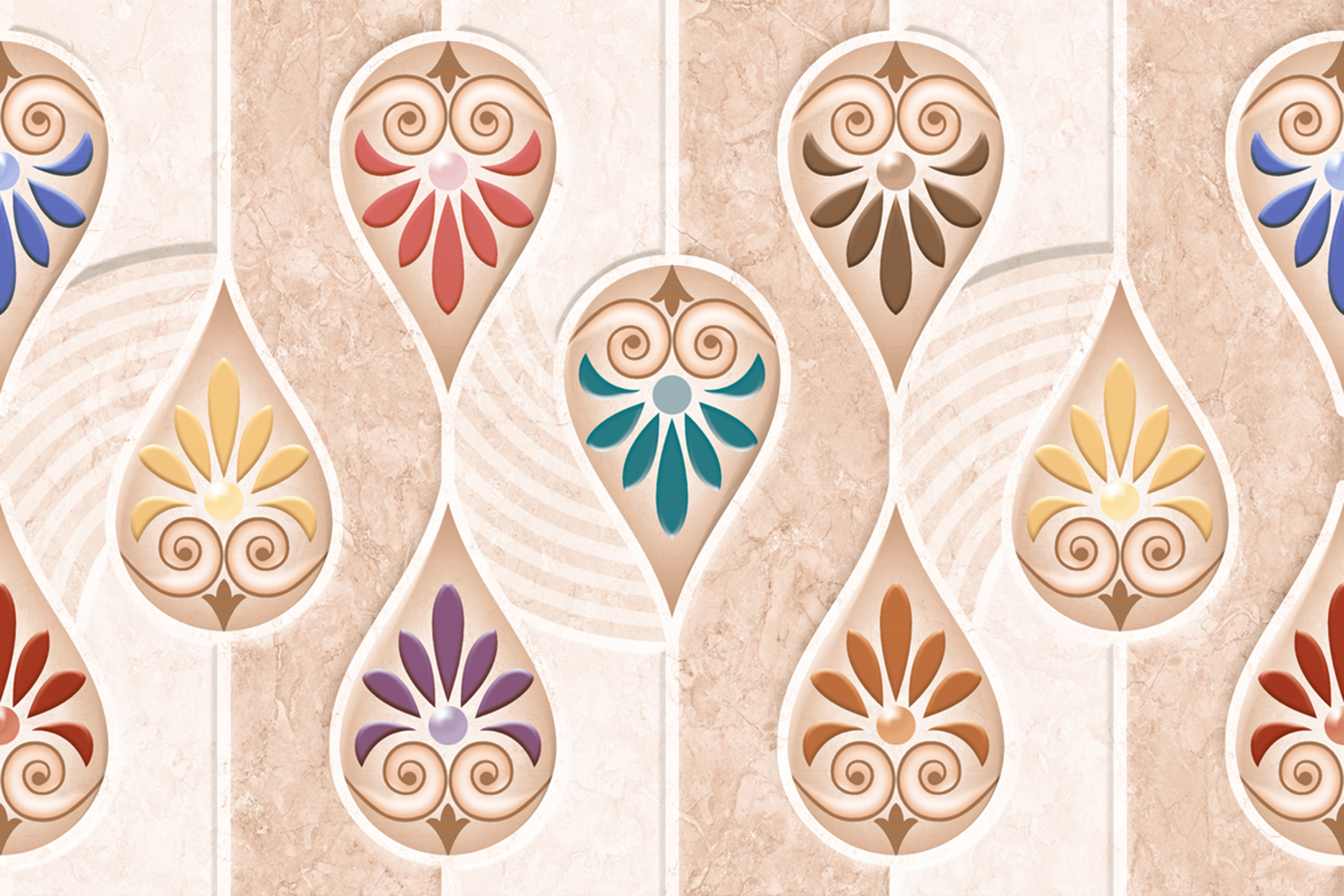 Browns / Tans 15157 Glossy Ceramic Wall Tiles 300x450mm