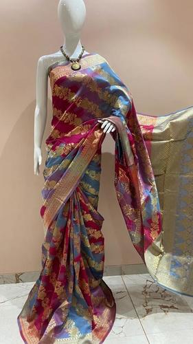 Silk Saree - Art Silk, Banarasi Weaving, Woven Pattern | Perfect for Parties, Features Abstract Geometric Prints, Lightweight for All Seasons