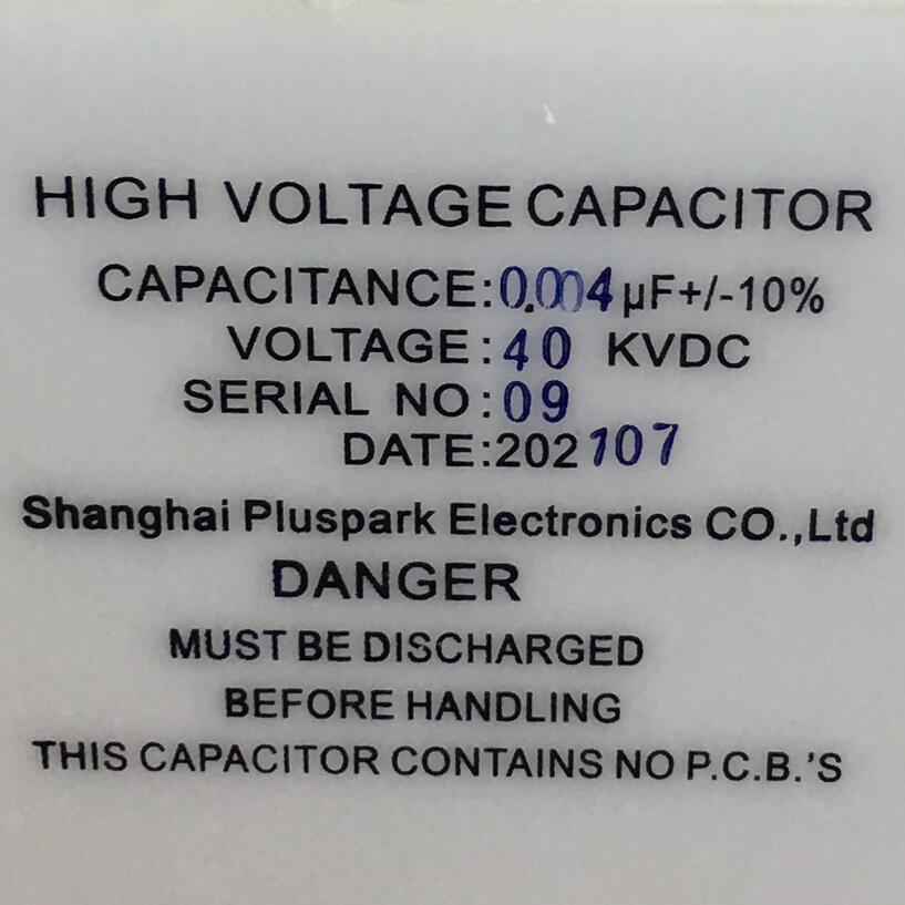 40kv Hv Pulse Capacitor - 4nf Capacitance, 40,000v Rated Voltage | Low Inductance, Single-ended Terminal, Compact 58x150x170mm Size