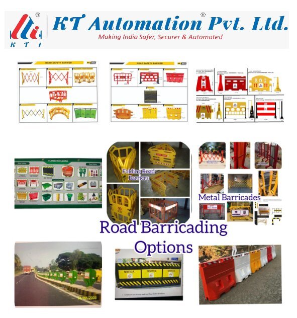 Plastic Expandable Road Barrier - Color: Yellow & Black