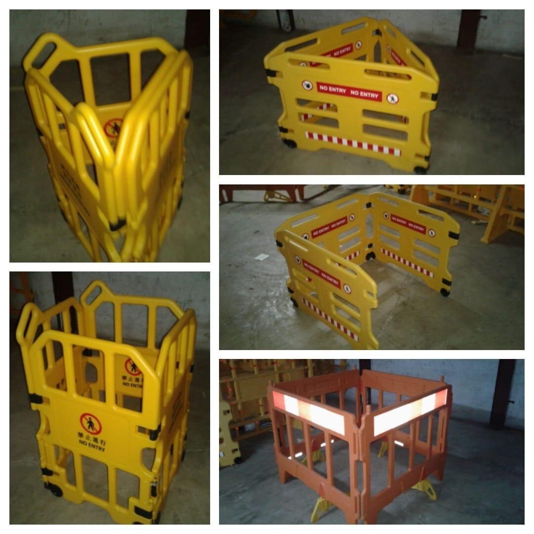 Plastic Expandable Road Barrier - Color: Yellow & Black