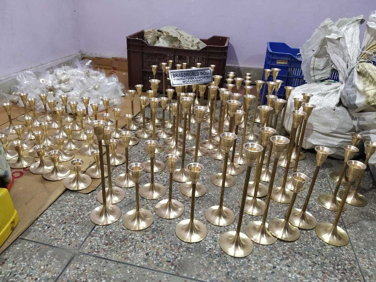 Different Size Of Antique Candle Stick Holder