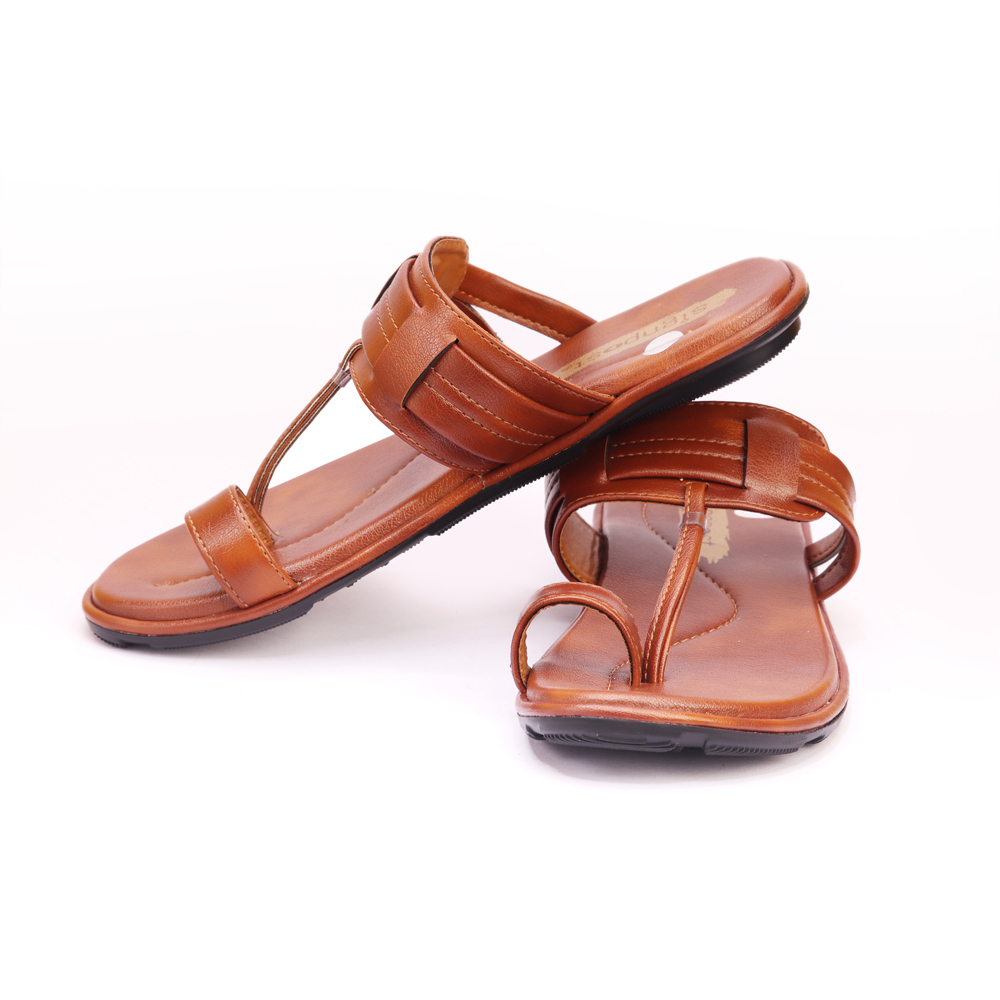 Shri Balaji Foot Care Men's Kolhapuri Slippers - Tpr Sole Pvc Upper Sizes 7-10 8-11 Tan | Lightweight Flexible Water Resistant Slip-on Design