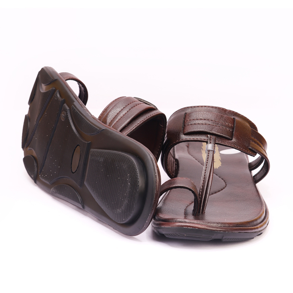 Men's Size 7 To 10 Kohlapuri Slippers - Pvc Upper, Tpr Outsole, Brown | Slip-on Style, Ideal For All Seasons, Durable For Regular Wear